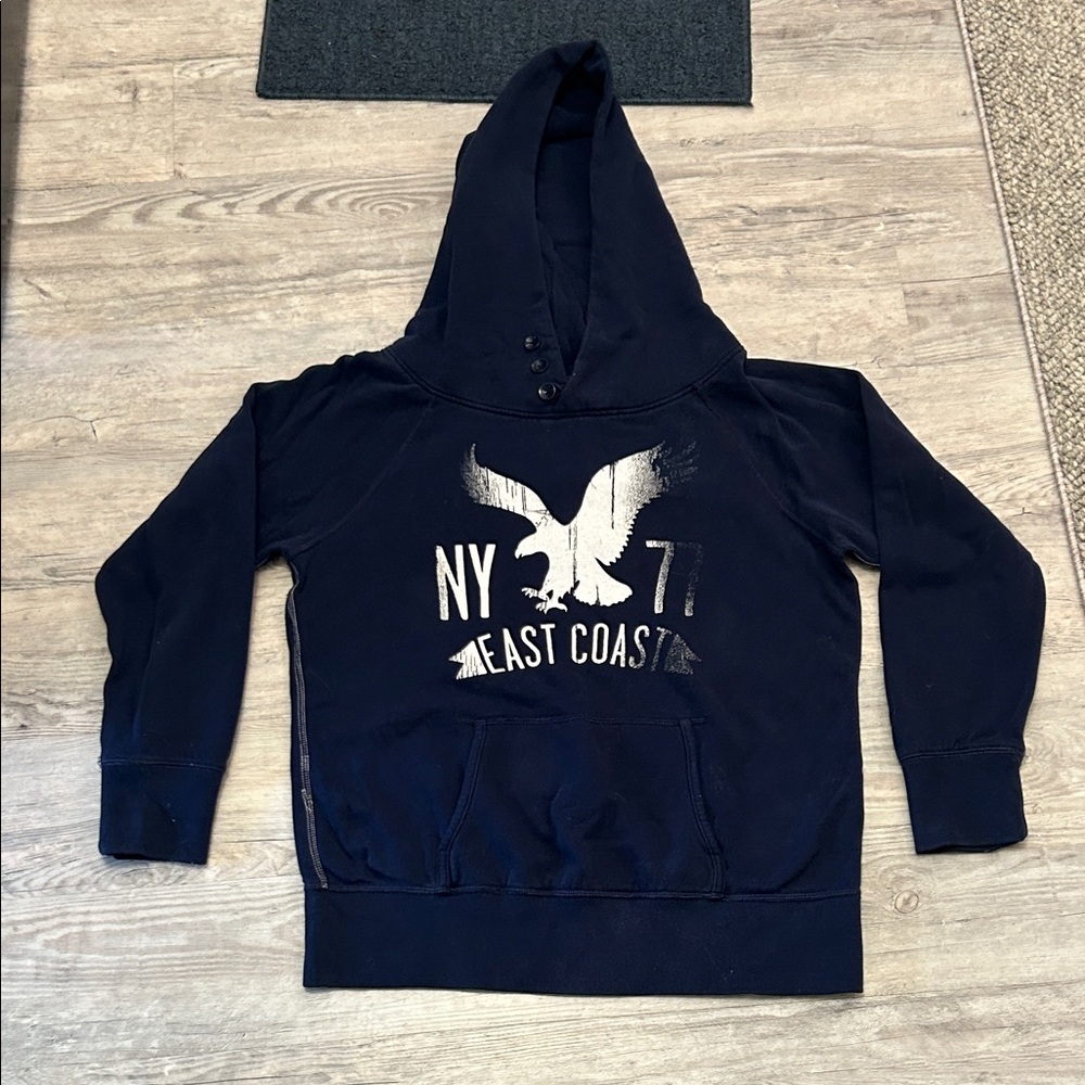 American Eagle Outfitters Navy Hoodie with Graphic
